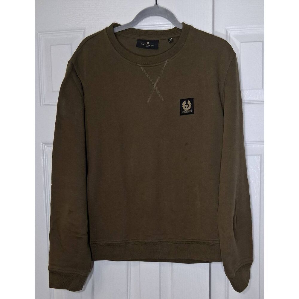Belstaff mens medium army green sweatshirt pullover longsleeve